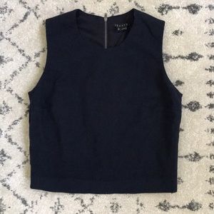 Navy blue sleeveless wool top
